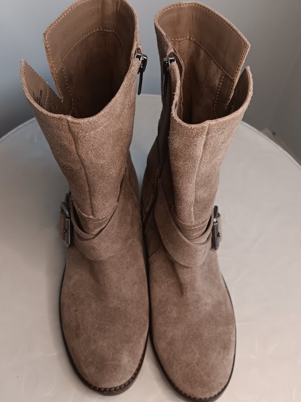 Vince Camuto Wethima Suede Moto Boots Size 6 - Picture 2 of 10